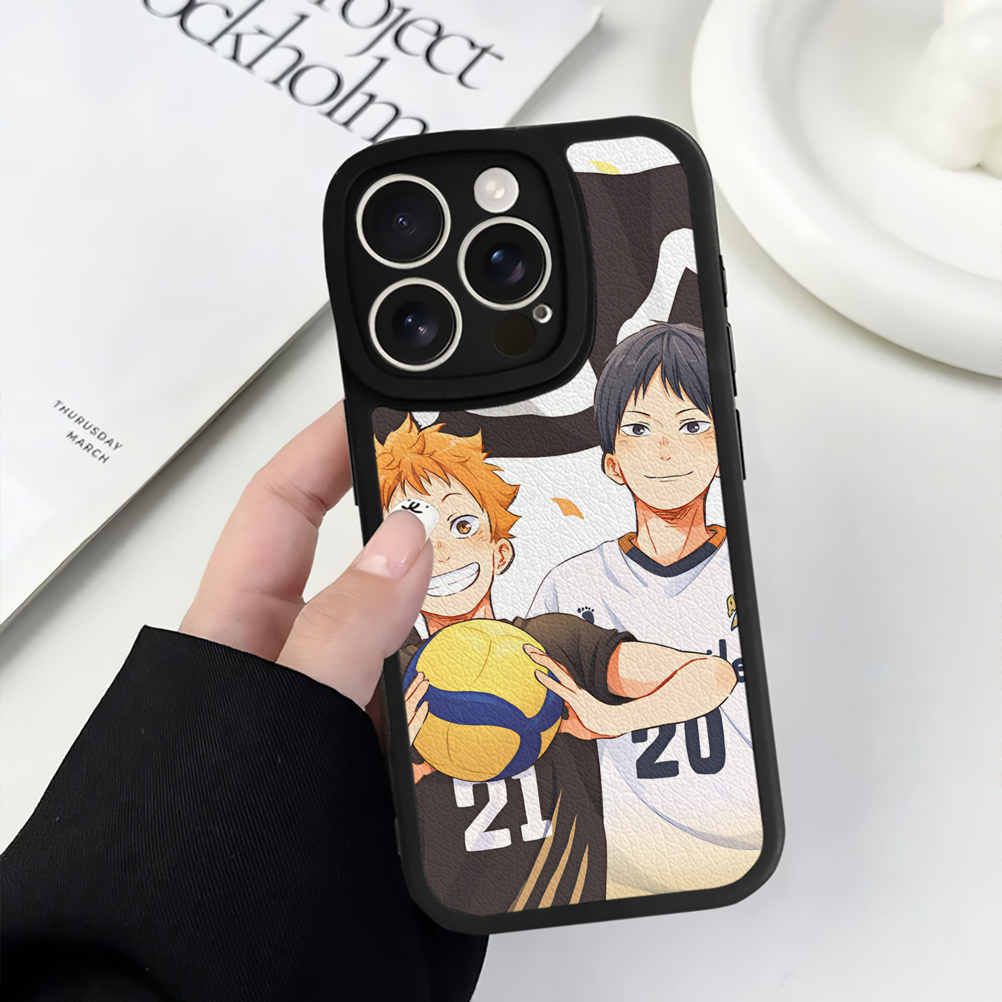 （画像用） ハイキュー!! Haikyu!! 【iPhone 16シリーズ対応】シリコンスマホケース（レザー調） 材質：シリコン